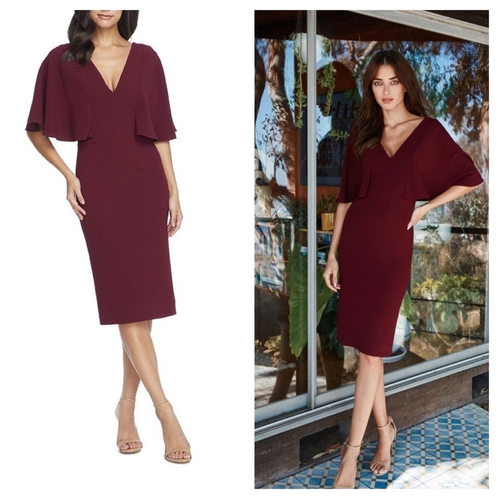 Dress the Population / NWT Louisa Flutter Sheath Dress